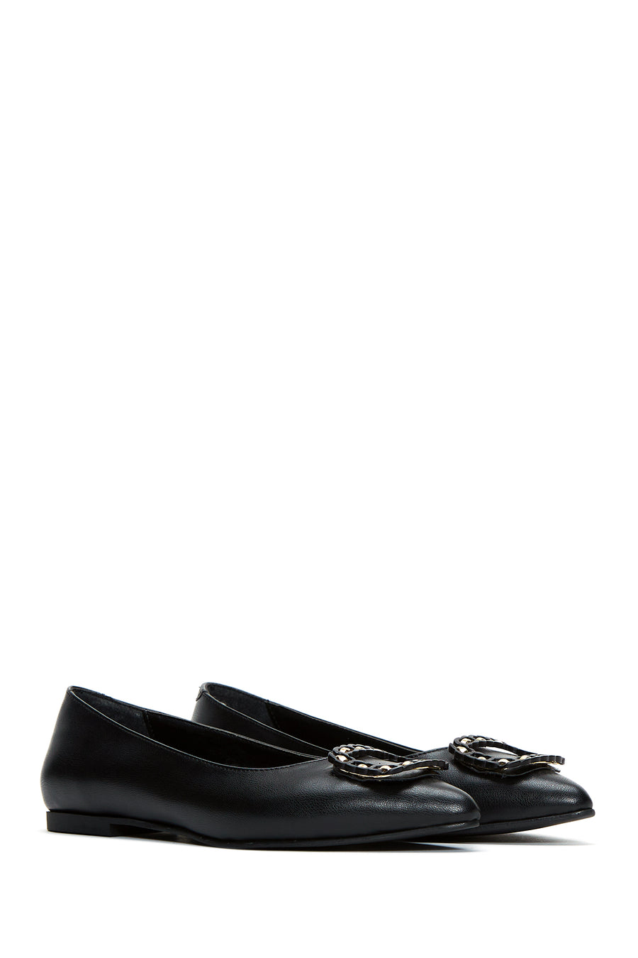 Women's Black Buckle Classic Ballet Ballet