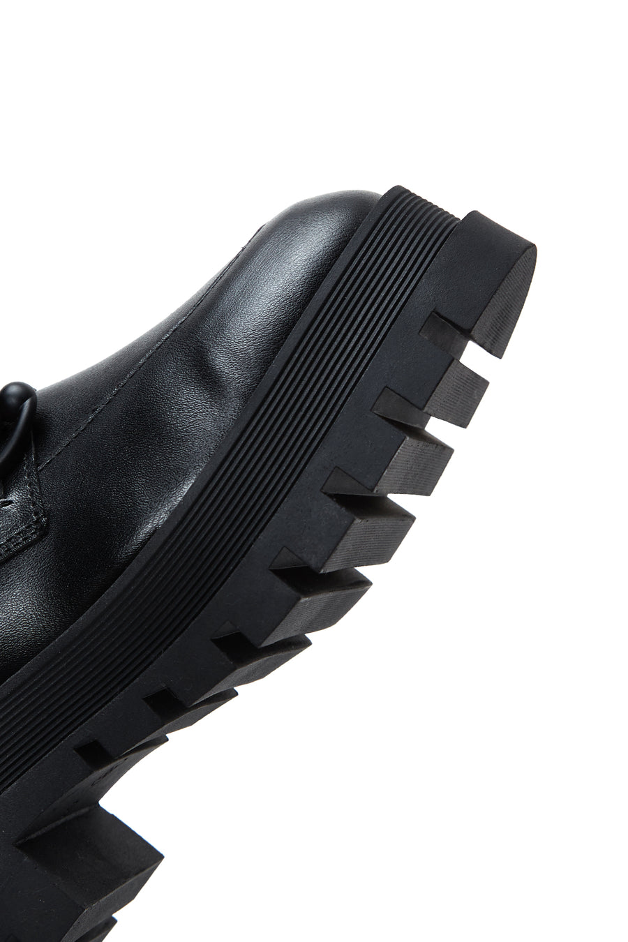 Women's Black Thick Soled Masculine Loafer