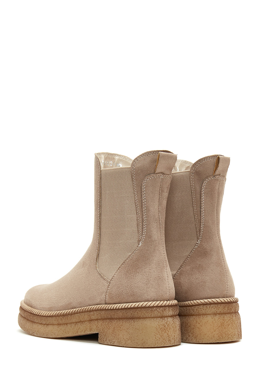 Women's Beige Suede Chelsea Boots
