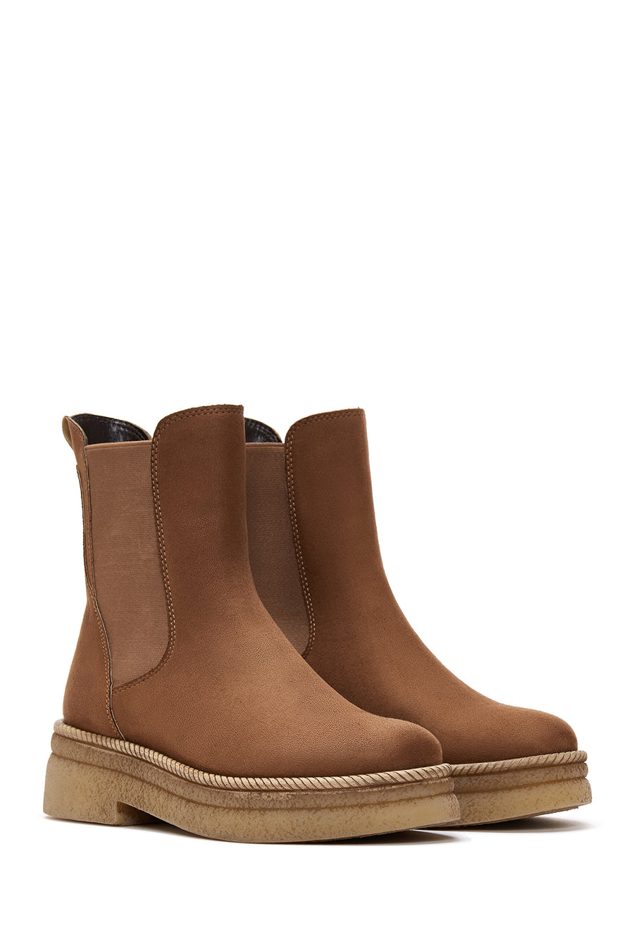 Women's Tan Suede Chelsea Boots