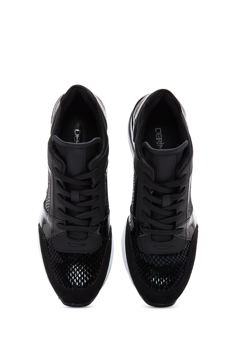 Women's Black Wedge Heeled Sneaker