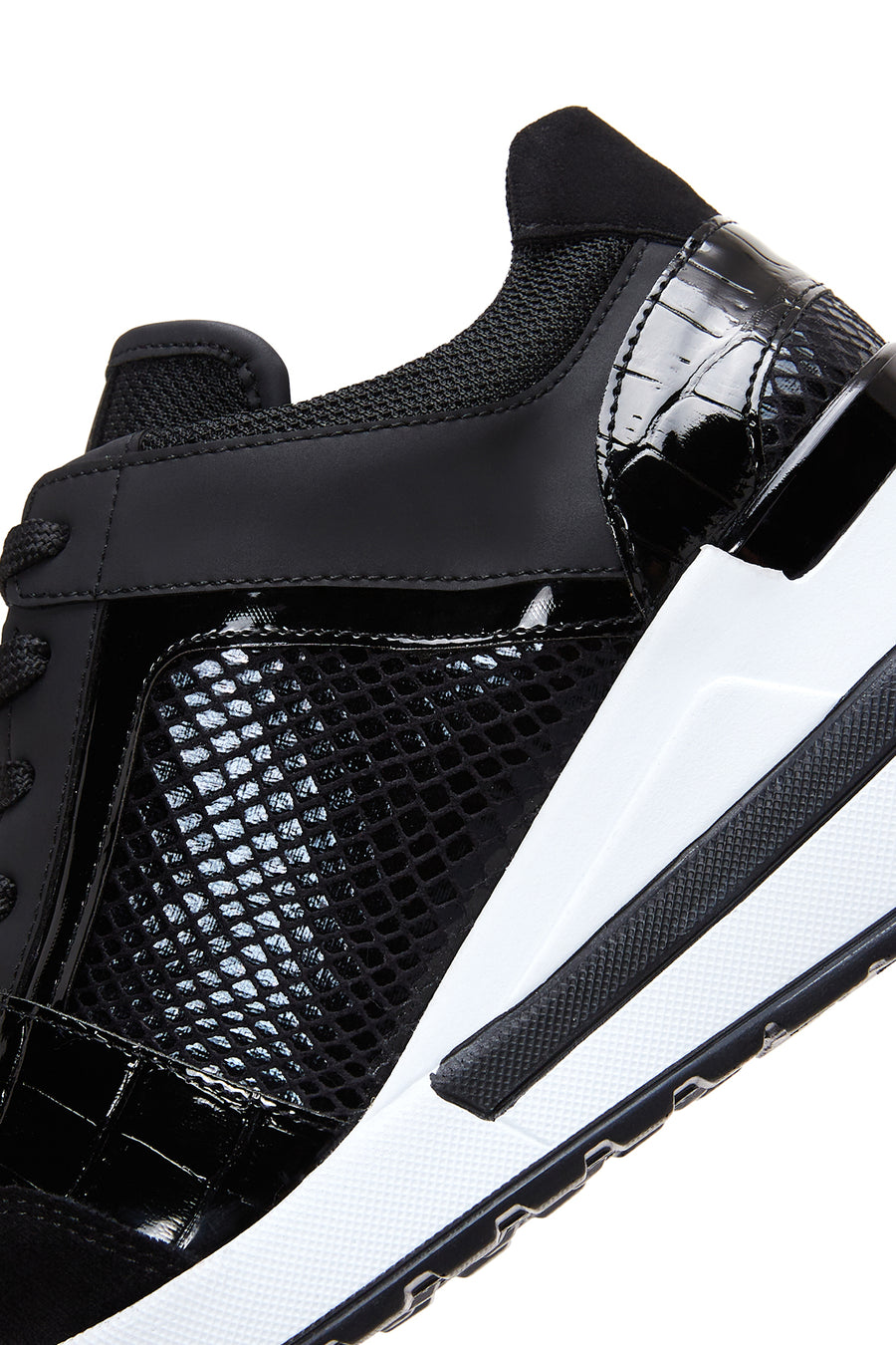Women's Black Wedge Heeled Sneaker