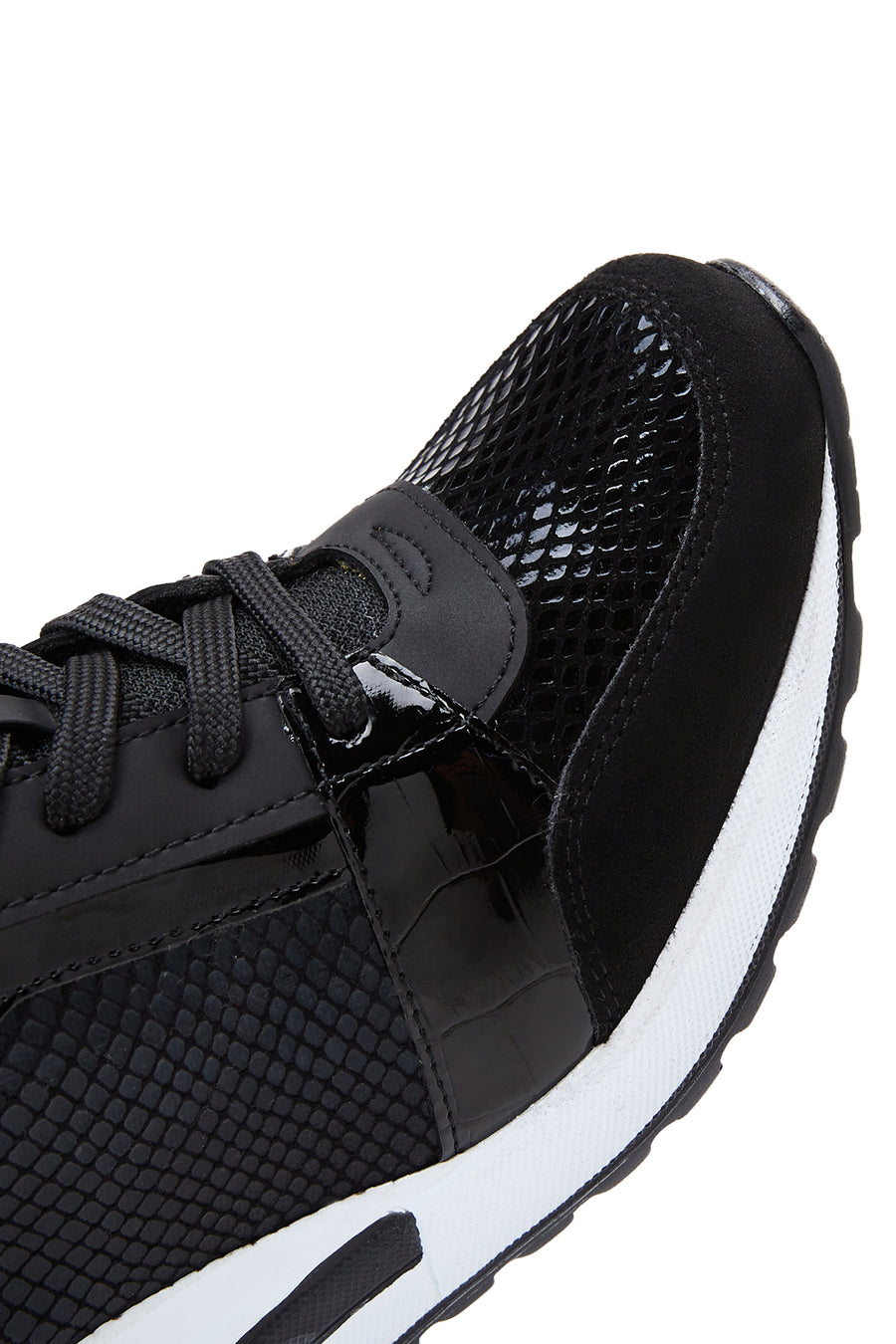 Women's Black Wedge Heeled Sneaker