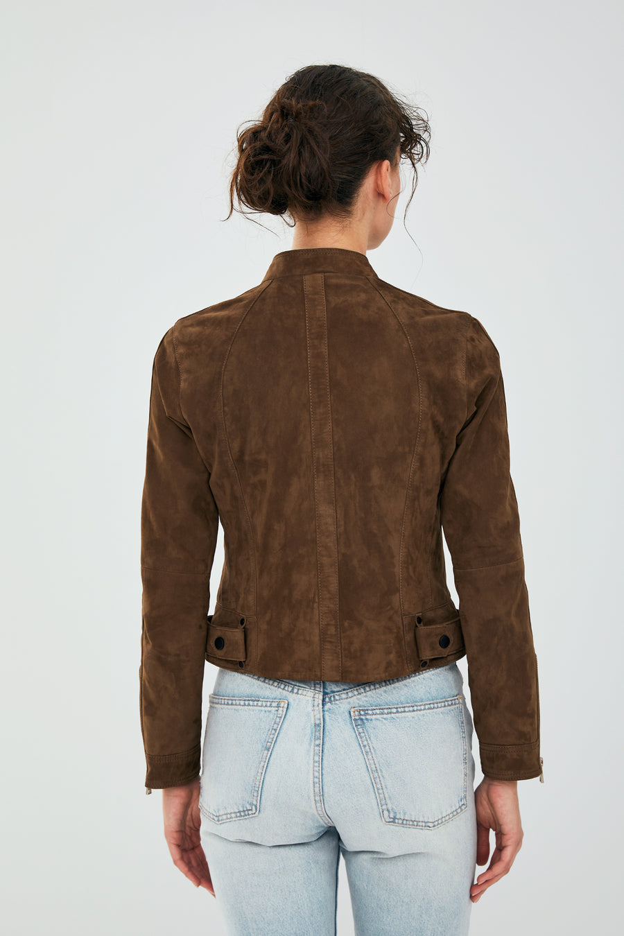 Laura Women's Brown Suede Leather Jacket