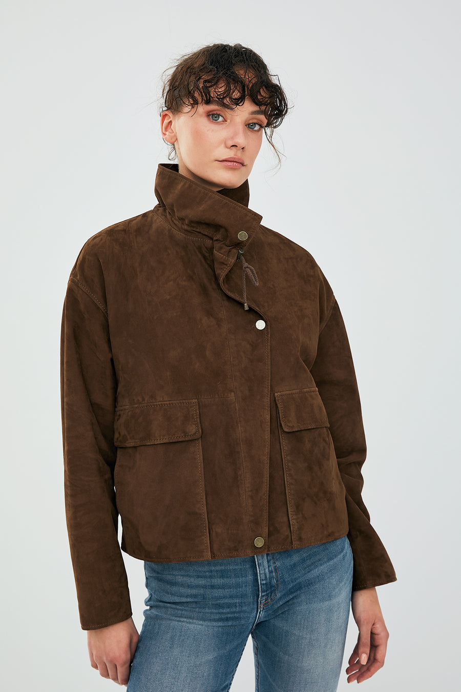 Nova Women's Brown Suede Leather Coat