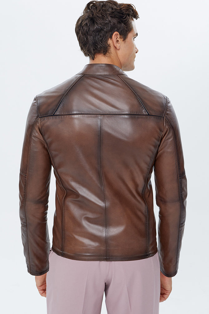 Neymar Men's Brown Leather Jacket