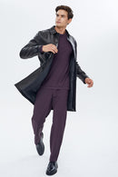 De Bruyne Men's Black Long Blazer Leather Jacket | Derimod