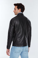 Benzema Men's Black Leather Jacket | Derimod