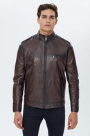 Benzema Men's Brown Leather Jacket | Derimod