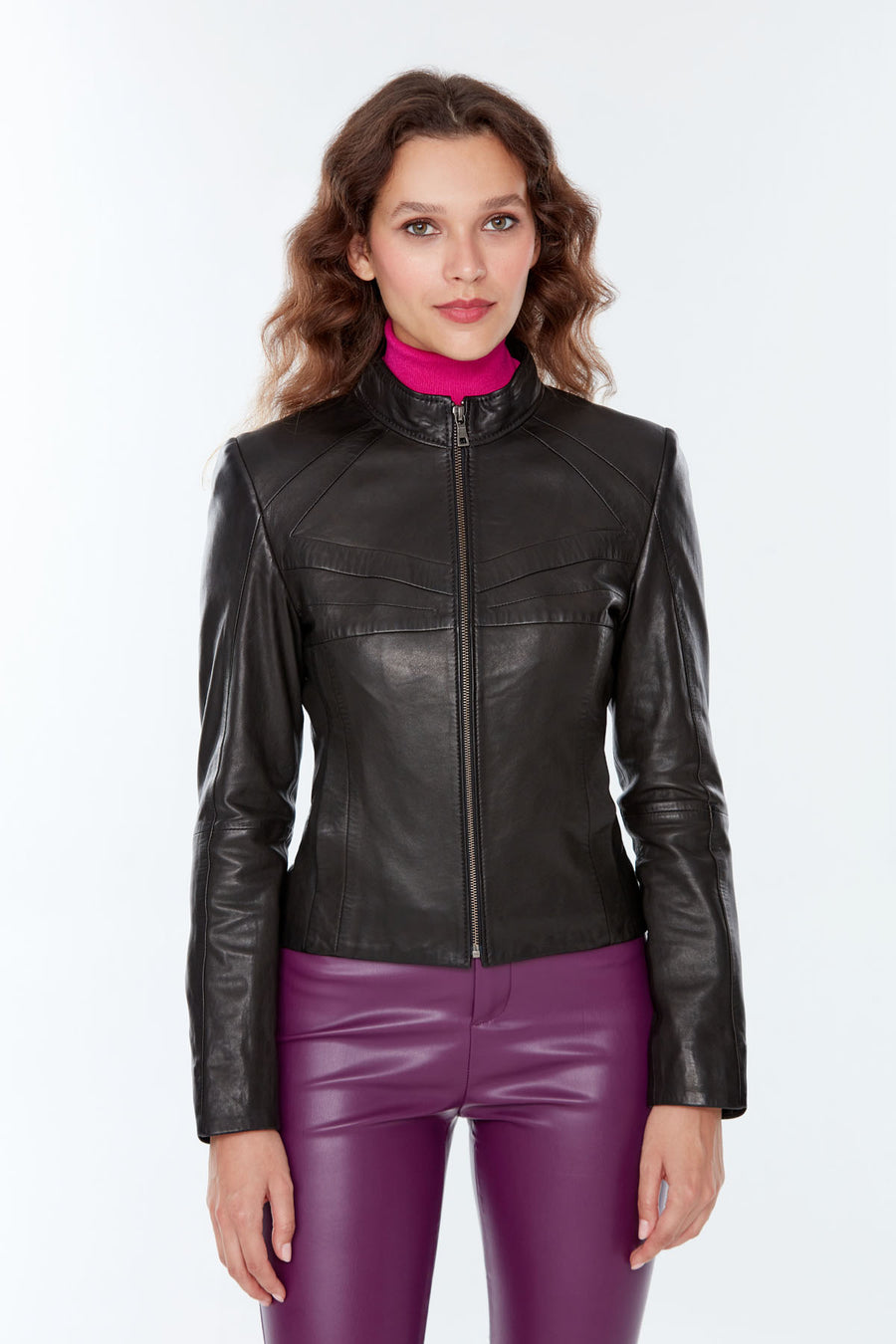 Brazil Women's Black Leather Jacket