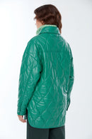 Miracle Women's Green Long Leather Coat | Derimod