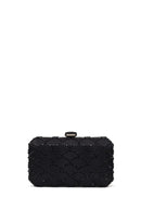Woman Black Long Chain Strap Embellished Mini Clutch Evening Bag | Derimod