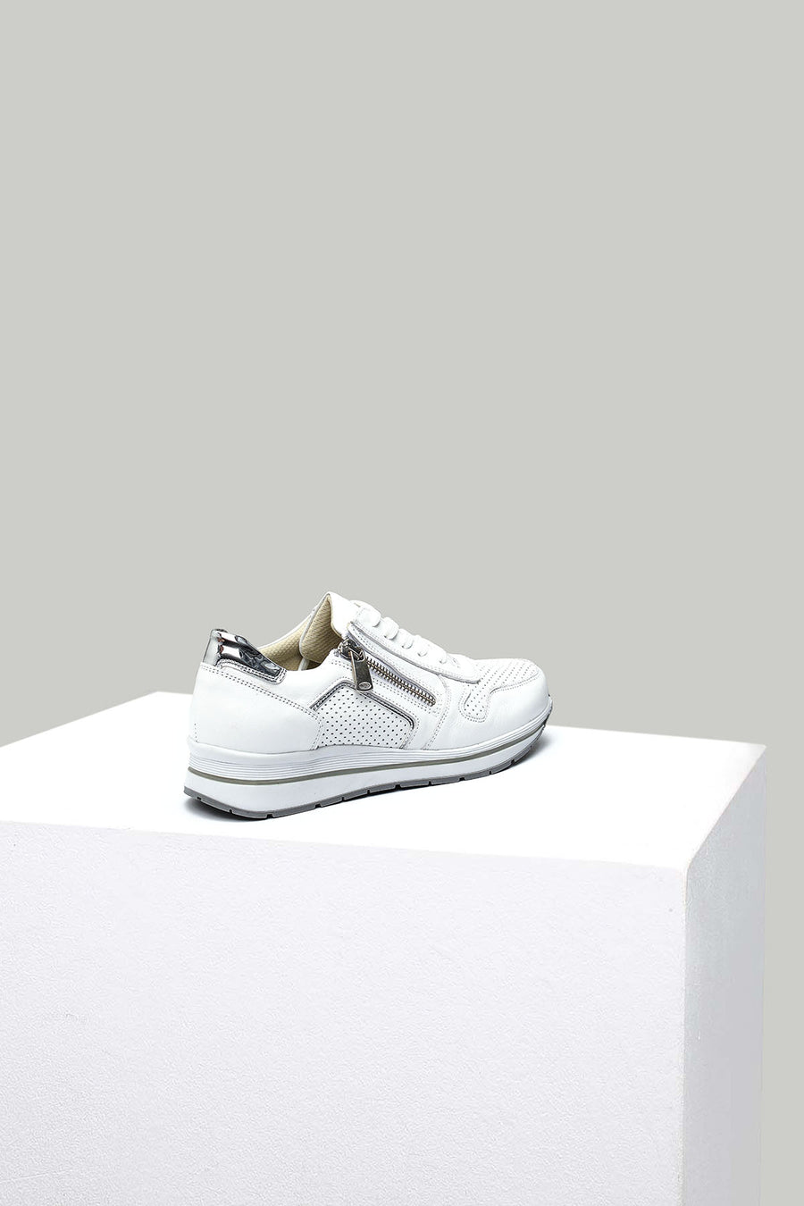 High Heeled Women's Leather Sneaker
