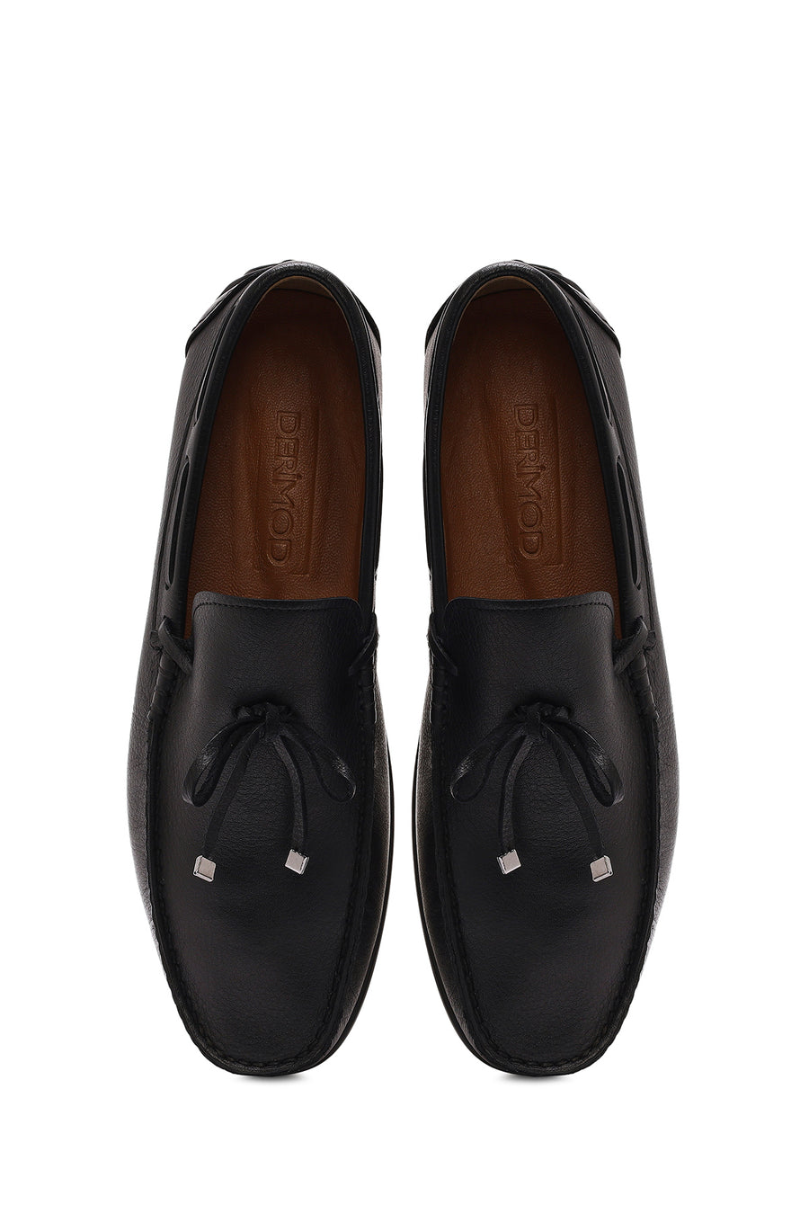Erkek Siyah Püsküllü Deri Loafer