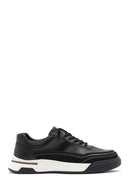 Men's Black Lace-up Thick-Sole Leather Sneaker | Derimod