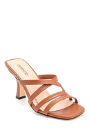 Women's Leather Heeled Slippers | Derimod