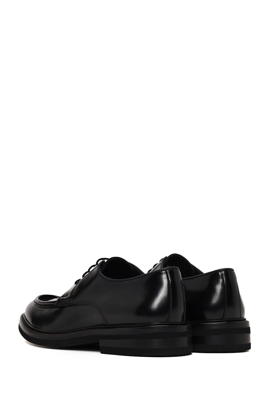 Male Black Lace-Up Leather Casual Shoes
