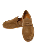 Men's Tan Suede Leather Loafers | Derimod