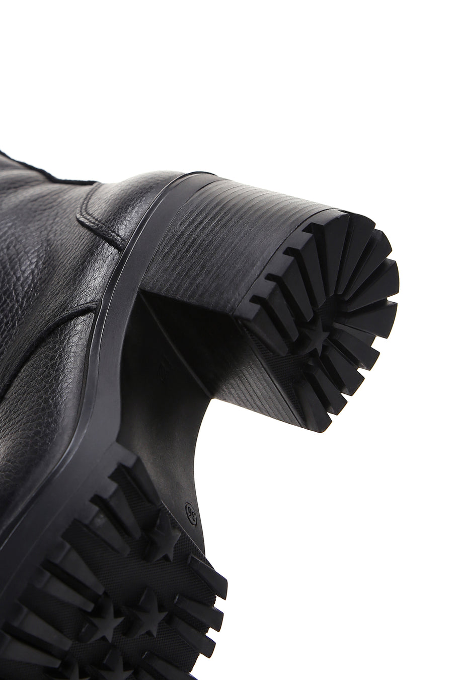 Women's Black Leather Heeled Boots