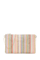 Women's Multicolored Straw Clutch Bag | Derimod