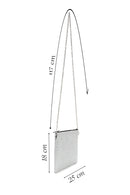 Women's Silver Lurex Portfolio Bag | Derimod