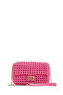 Women's Pink Knitted Crossbody Bag | Derimod