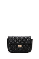 Women's Black Quilted Crossbody Bag | Derimod