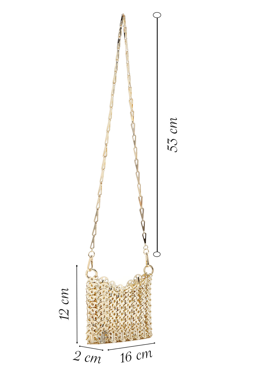 Women's Gold Metal Crossbody Bag