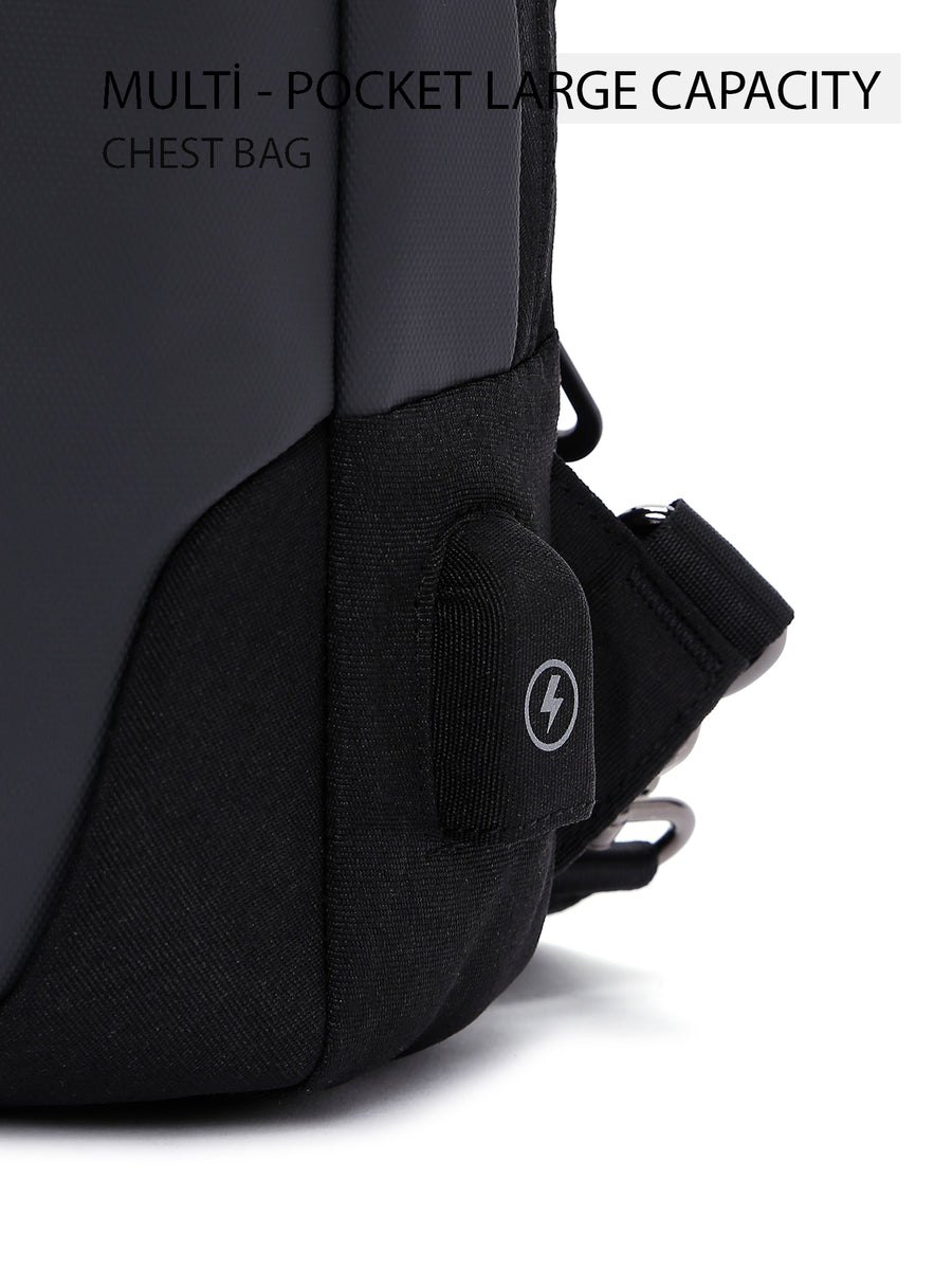 D-Pack Erkek Siyah Teknolojik Kumaş Çapraz Çanta