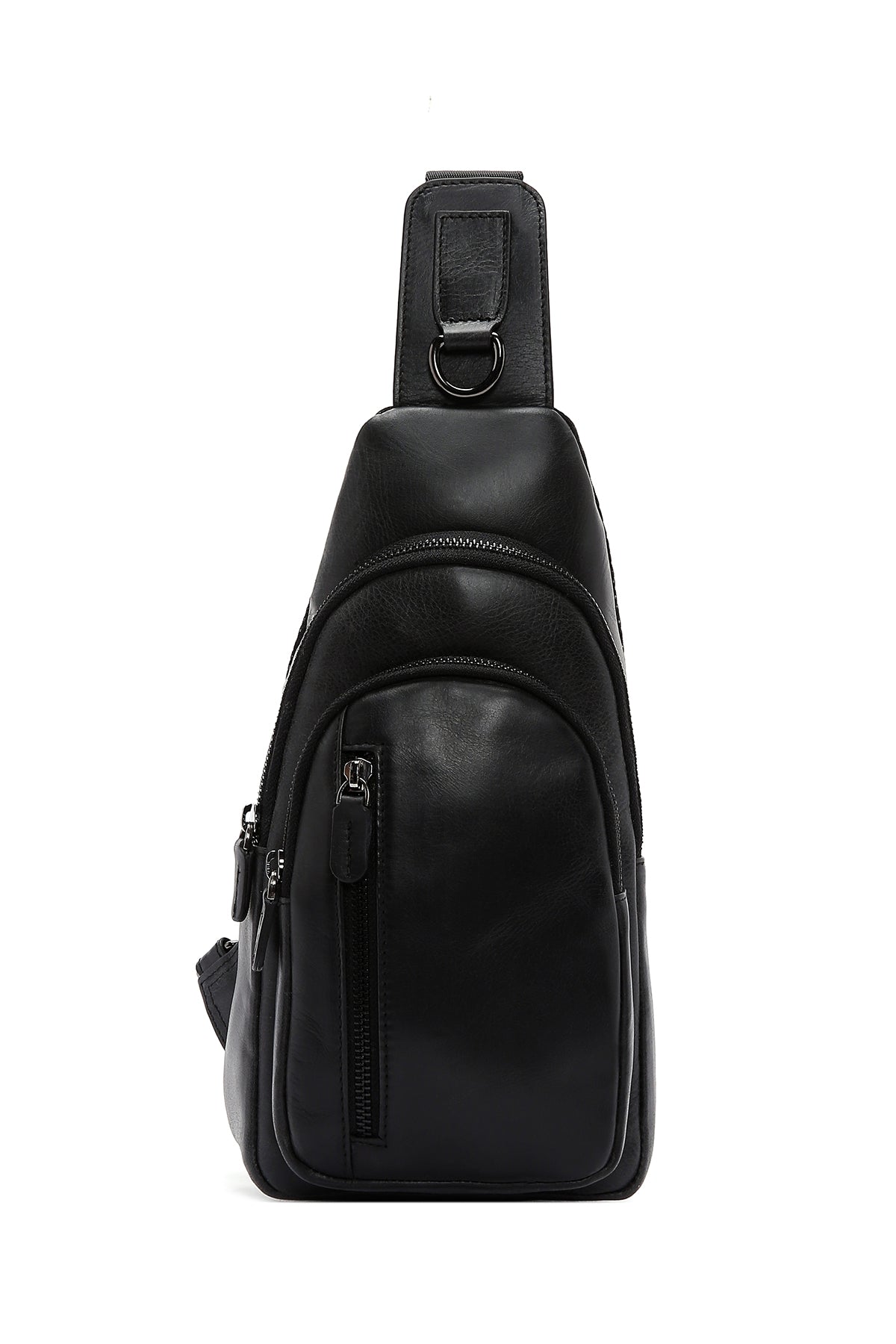 Men's Black Leather Crossbody Bag 23SBD3301CR | Derimod