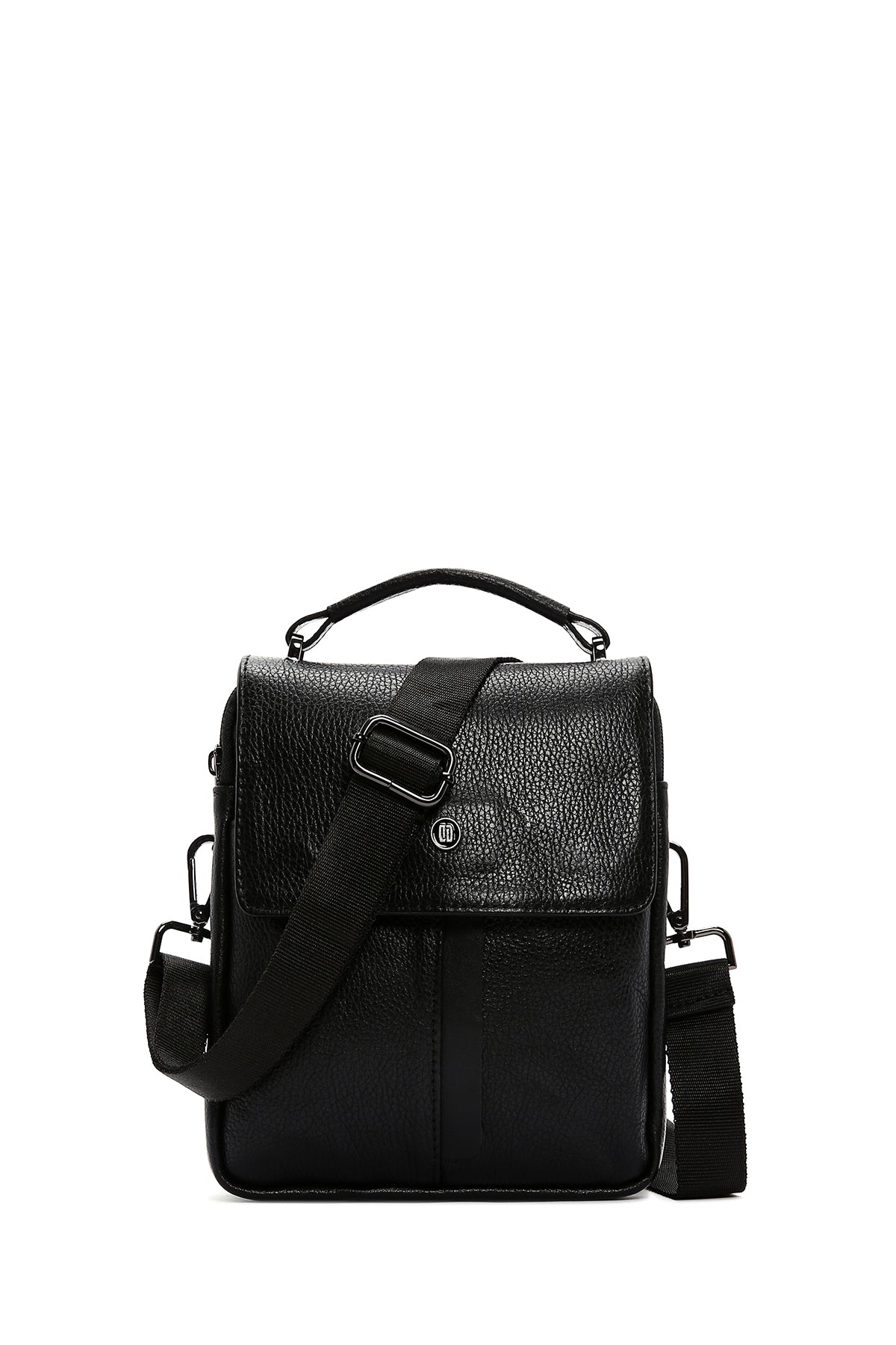 Men's Black Long Strap Leather Crossbody Bag 23SBD3404FT | Derimod
