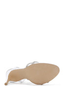 Women's White Stone Thin Heel Sandals | Derimod