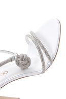Women's White Stone Thin Heel Sandals | Derimod