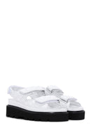 Women's White Leather Thick Soled Sandals | Derimod