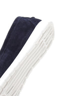 Women's Navy Blue Suede Leather Comfort Loafer | Derimod