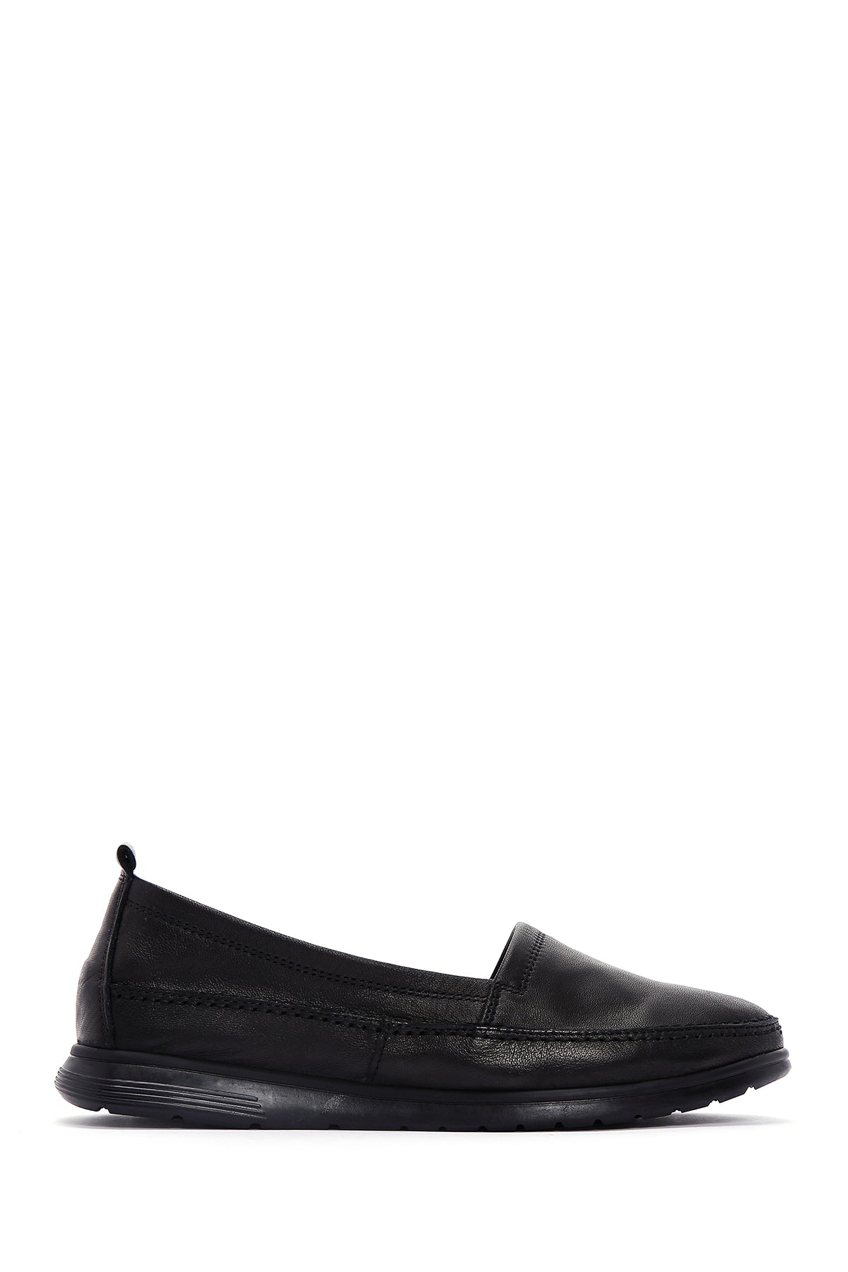 Women's Black Leather Comfort Loafer 23SFD151718 | Derimod