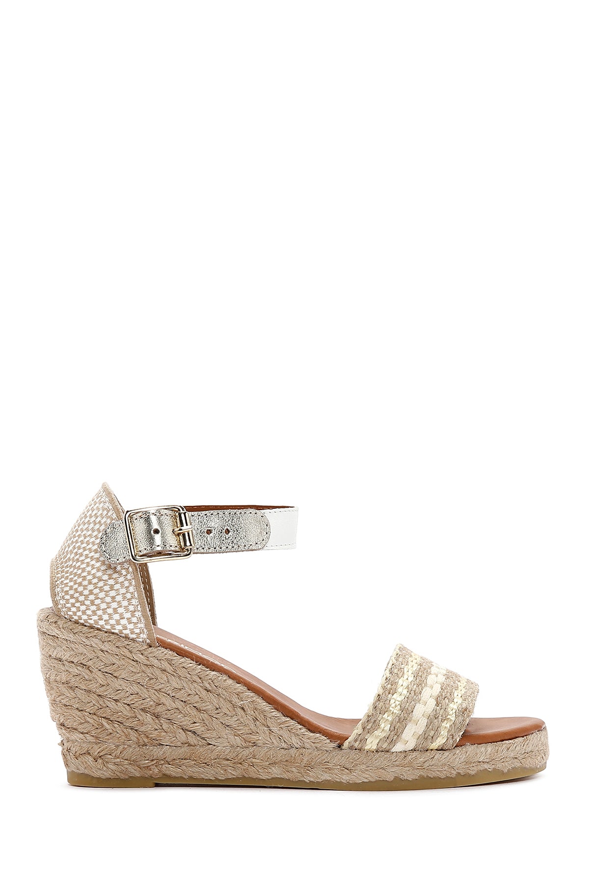Kadın Beyaz Dolgu Topuk Espadril Sandalet 23SFD20726F | Derimod