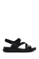 Women's Black Leather Comfort Sandals | Derimod