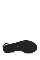 Women's Black Stone Flip Flops Sandals | Derimod