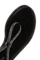 Women's Black Stone Flip Flops Sandals | Derimod