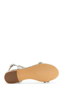 Women's Silver Stone Flat Sandals | Derimod