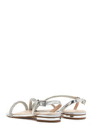 Women's Silver Stone Flat Sandals | Derimod