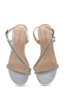 Women's Silver Stone Flat Sandals | Derimod