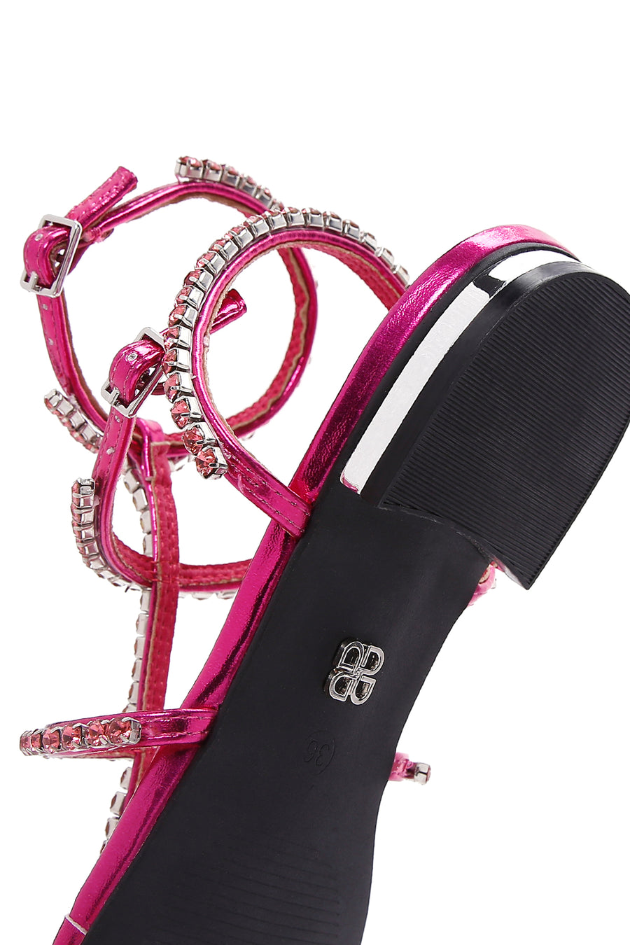 Women's Pink Stone Flat Sandals