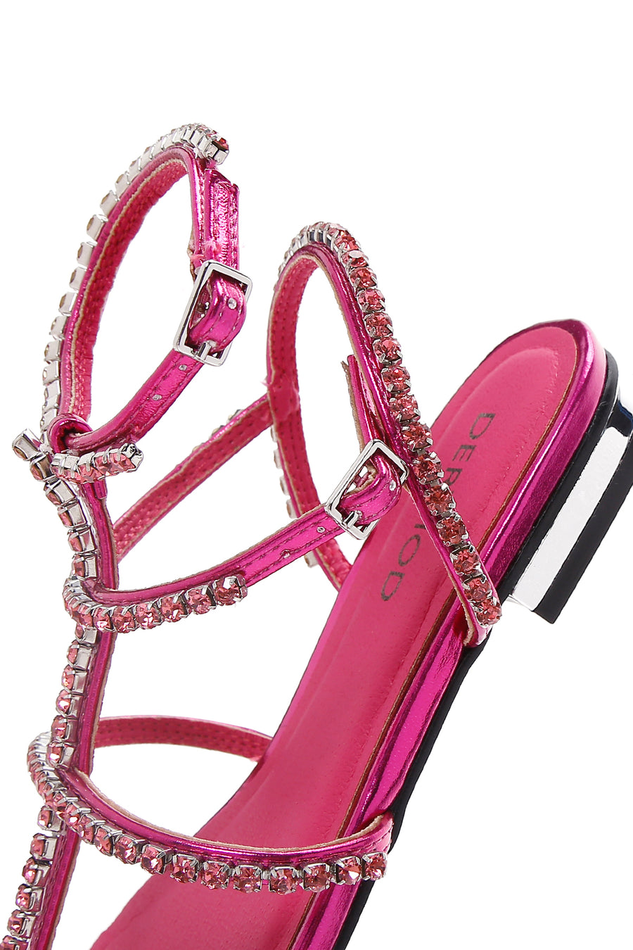 Women's Pink Stone Flat Sandals