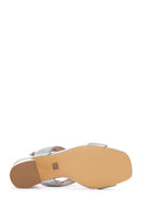 Women's Silver Thick Heeled Stone Sandals | Derimod