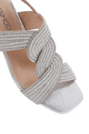 Women's Silver Thick Heeled Stone Sandals | Derimod