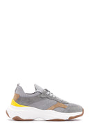Women's Gray Leather Sneaker | Derimod