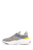 Women's Gray Leather Sneaker | Derimod