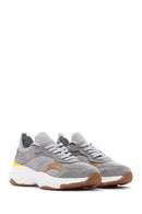 Women's Gray Leather Sneaker | Derimod